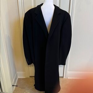 Jones New York Men's Black Wool Blend Overcoat